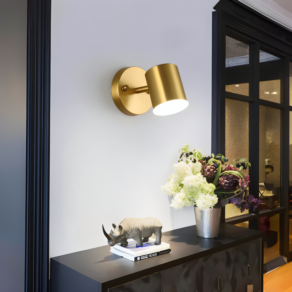 Cylindryczna lampa ścienna LED z żelaza do wnętrz