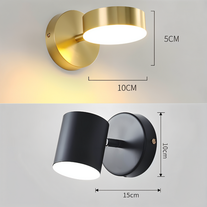 Cylindryczna lampa ścienna LED z żelaza do wnętrz