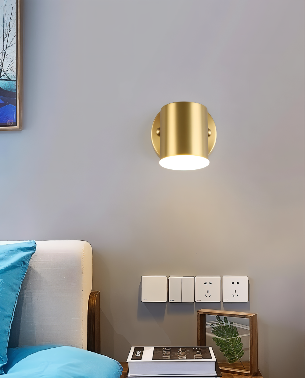 Cylindryczna lampa ścienna LED z żelaza do wnętrz