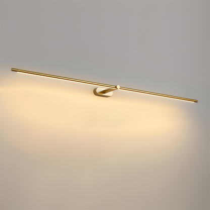 Wąska lampa ścienna LED czarno-złota do salonu