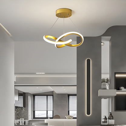 Lampa sufitowa LED spiralna złoto-biała ściemniana