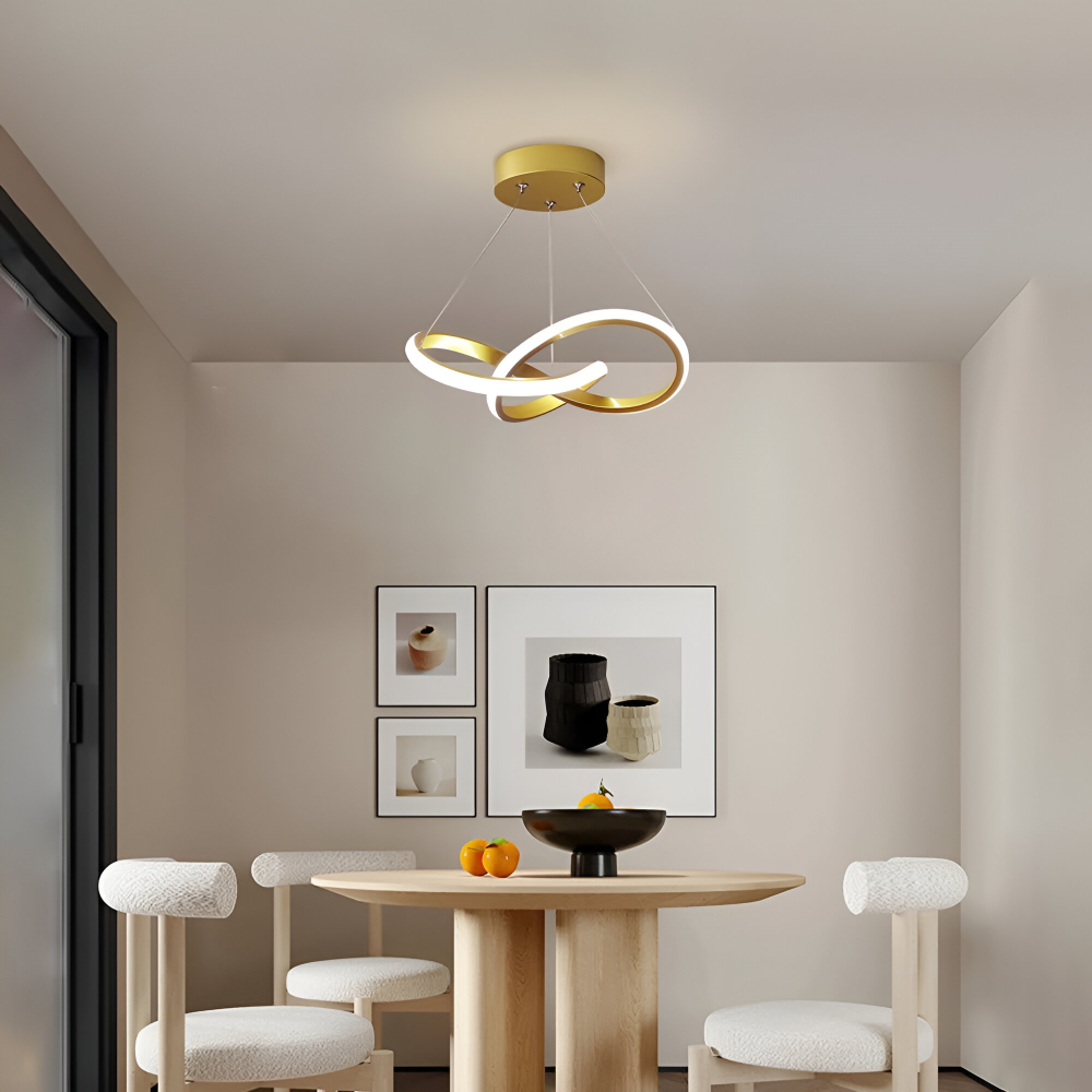 Lampa sufitowa LED spiralna złoto-biała ściemniana