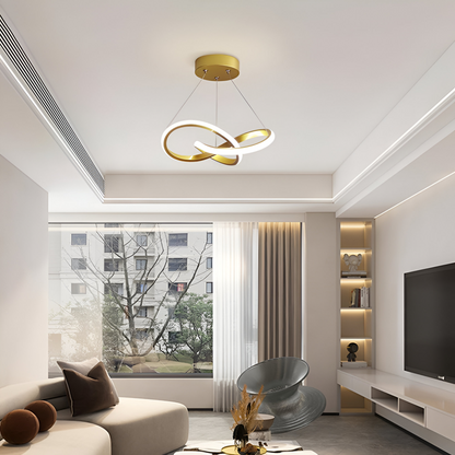 Lampa sufitowa LED spiralna złoto-biała ściemniana