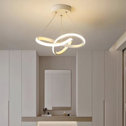 Lampa sufitowa LED spiralna złoto-biała ściemniana