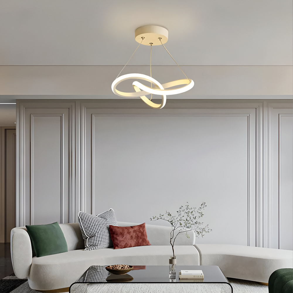 Lampa sufitowa LED spiralna złoto-biała ściemniana