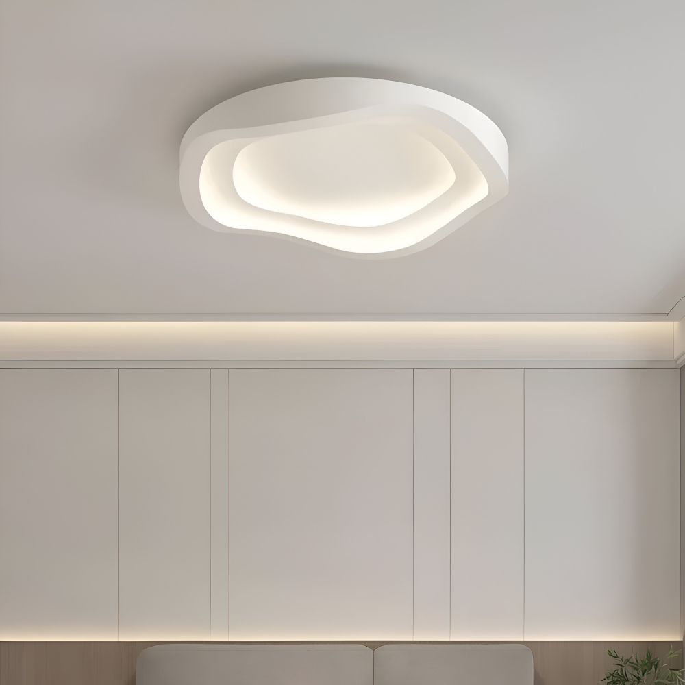 Biała lampa sufitowa LED nowoczesna do sypialni