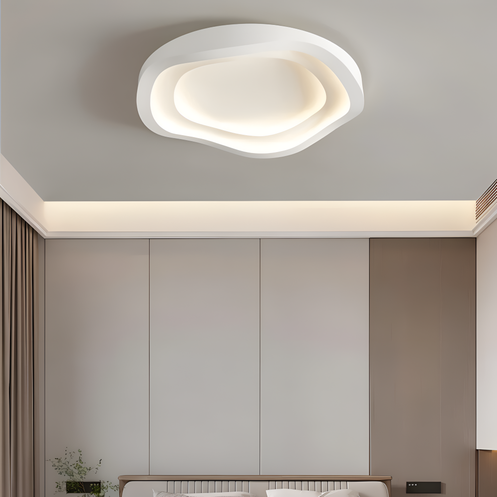 Biała lampa sufitowa LED nowoczesna do sypialni