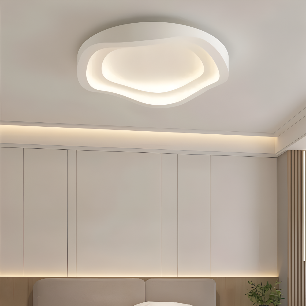 Biała lampa sufitowa LED nowoczesna do sypialni