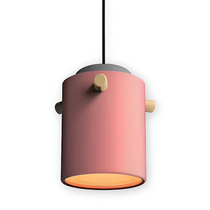 Skandynawska lampa wisząca z drewna i metalu do jadalni