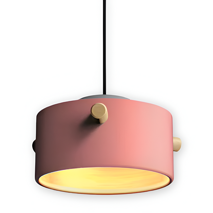 Skandynawska lampa wisząca z drewna i metalu do jadalni