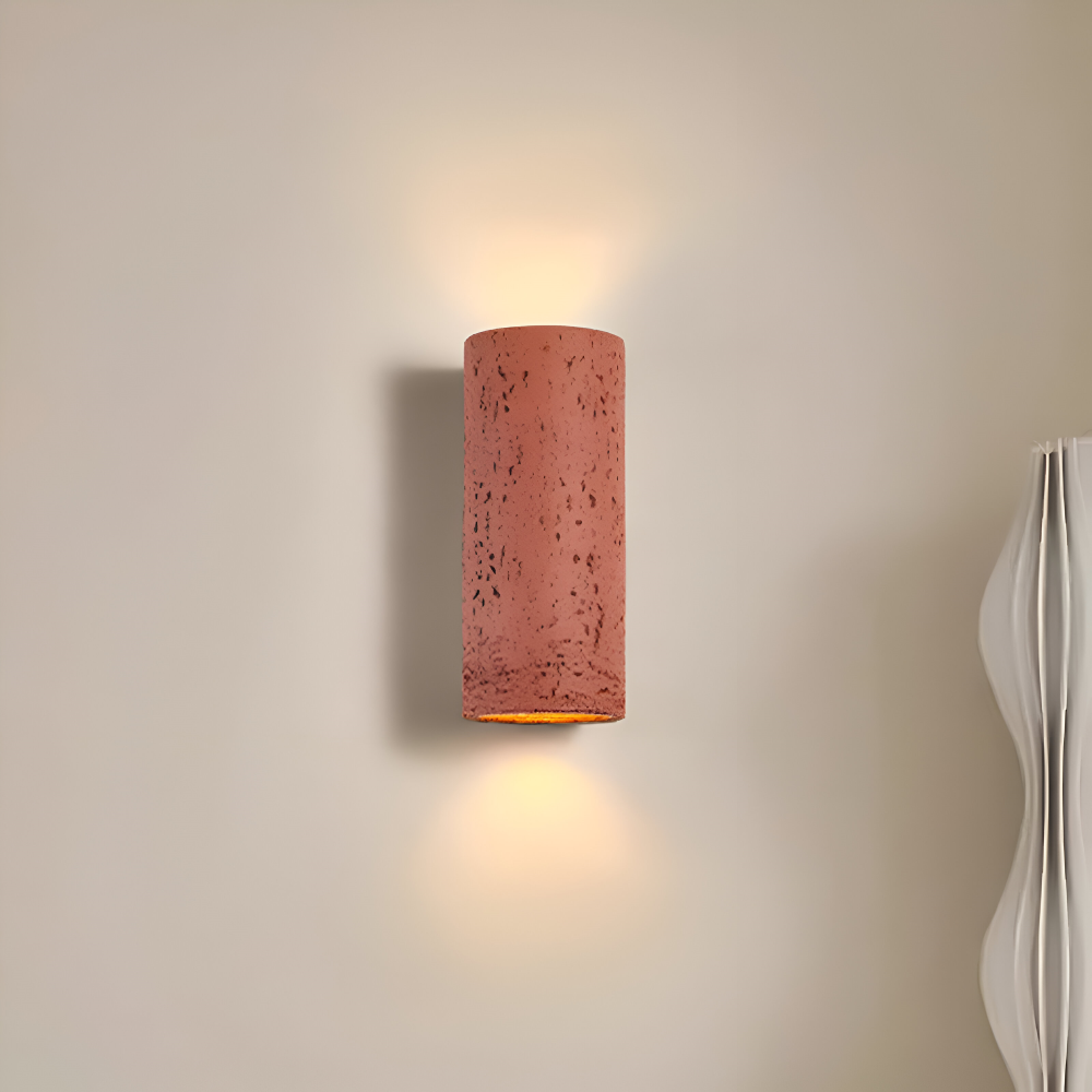 Cylindryczna lampa ścienna LED Wabi Sabi góra dół
