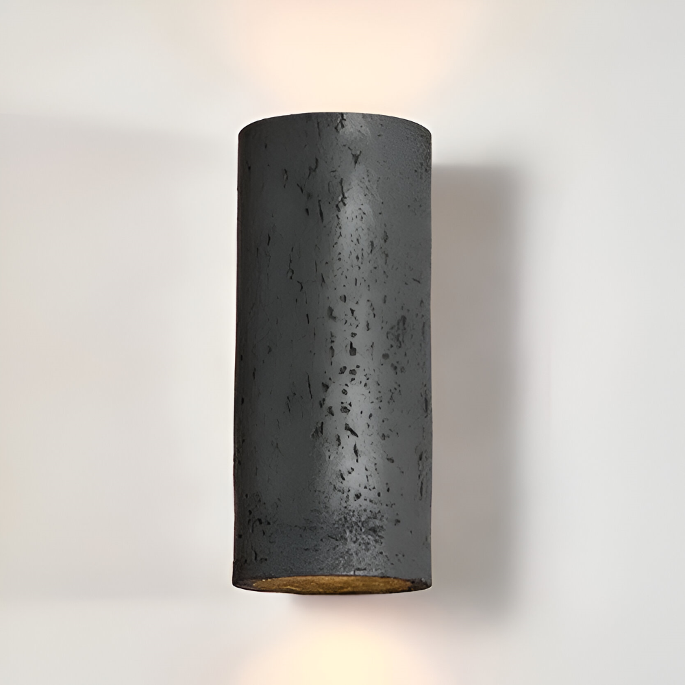 Cylindryczna lampa ścienna LED Wabi Sabi góra dół