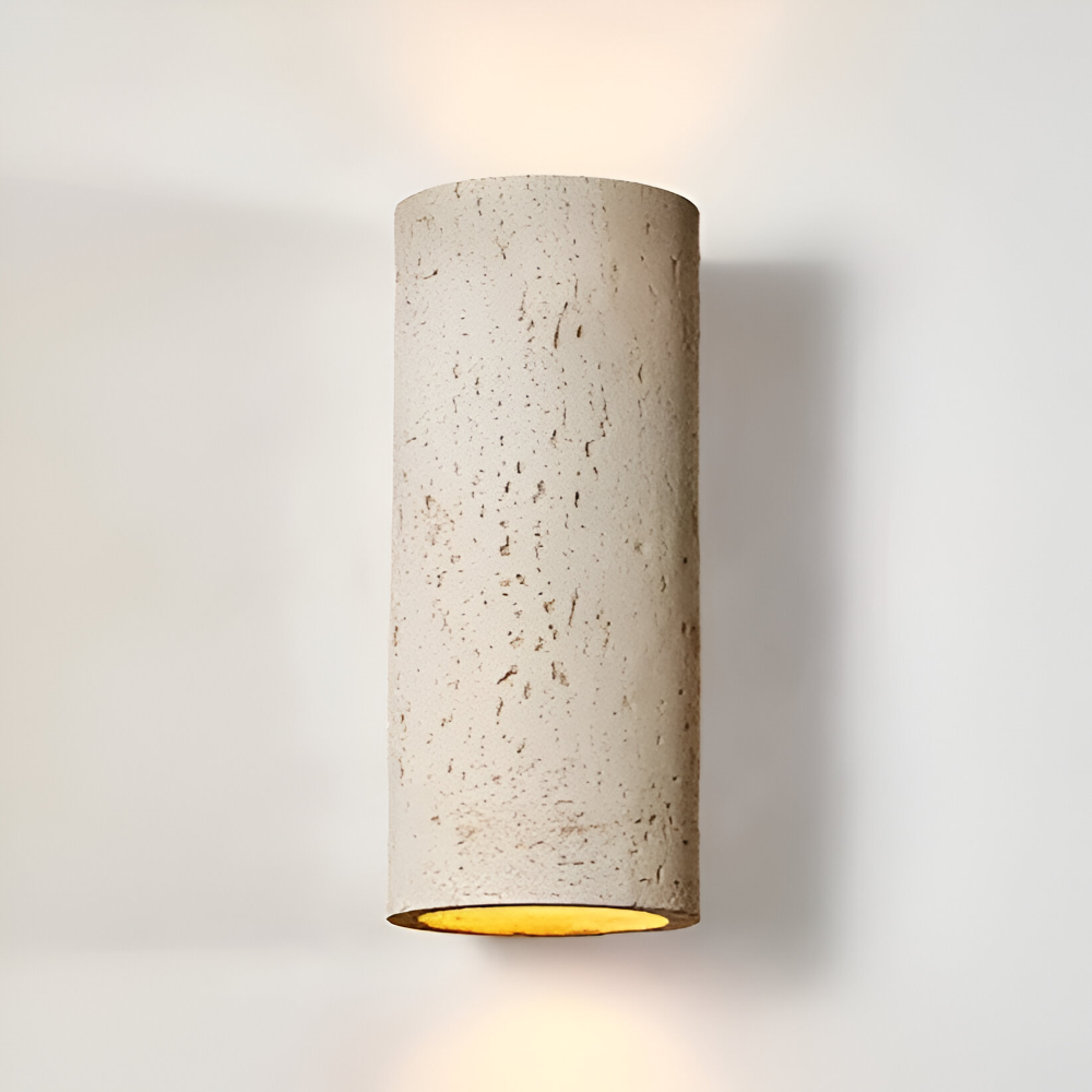 Cylindryczna lampa ścienna LED Wabi Sabi góra dół