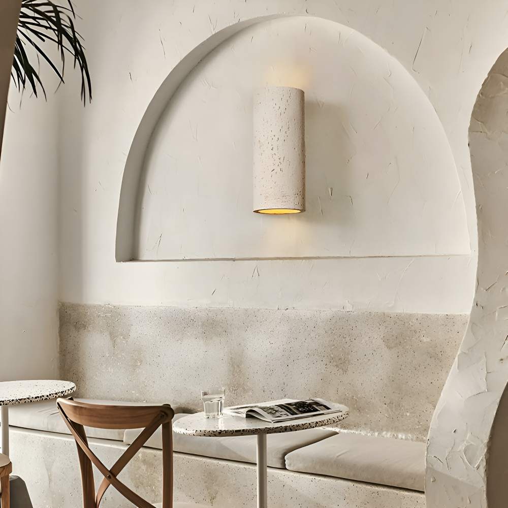 Cylindryczna lampa ścienna LED Wabi Sabi góra dół