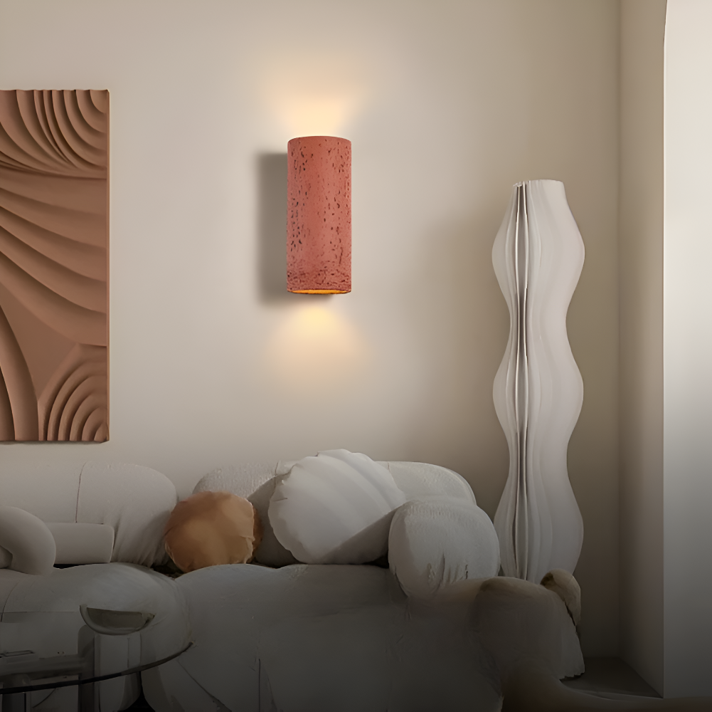 Cylindryczna lampa ścienna LED Wabi Sabi góra dół