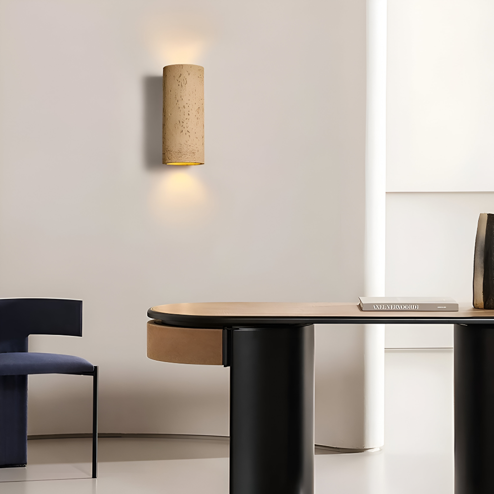 Cylindryczna lampa ścienna LED Wabi Sabi góra dół