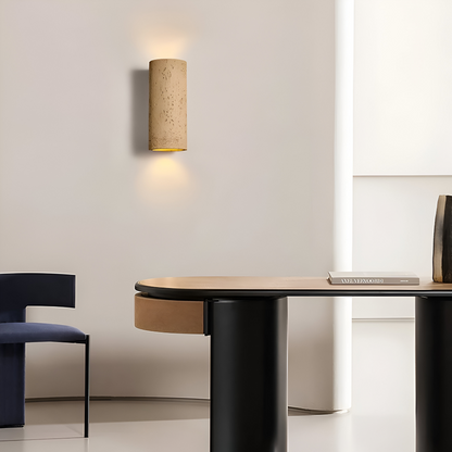 Cylindryczna lampa ścienna LED Wabi Sabi góra dół