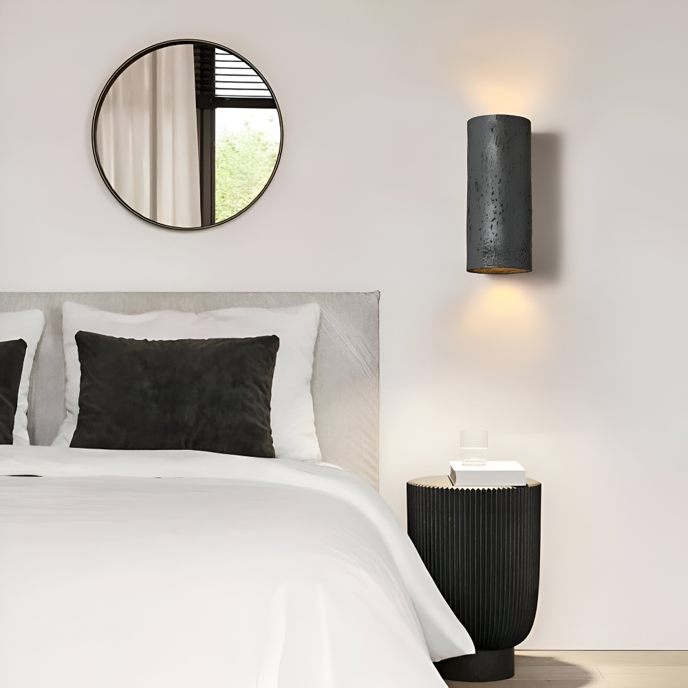 Cylindryczna lampa ścienna LED Wabi Sabi góra dół