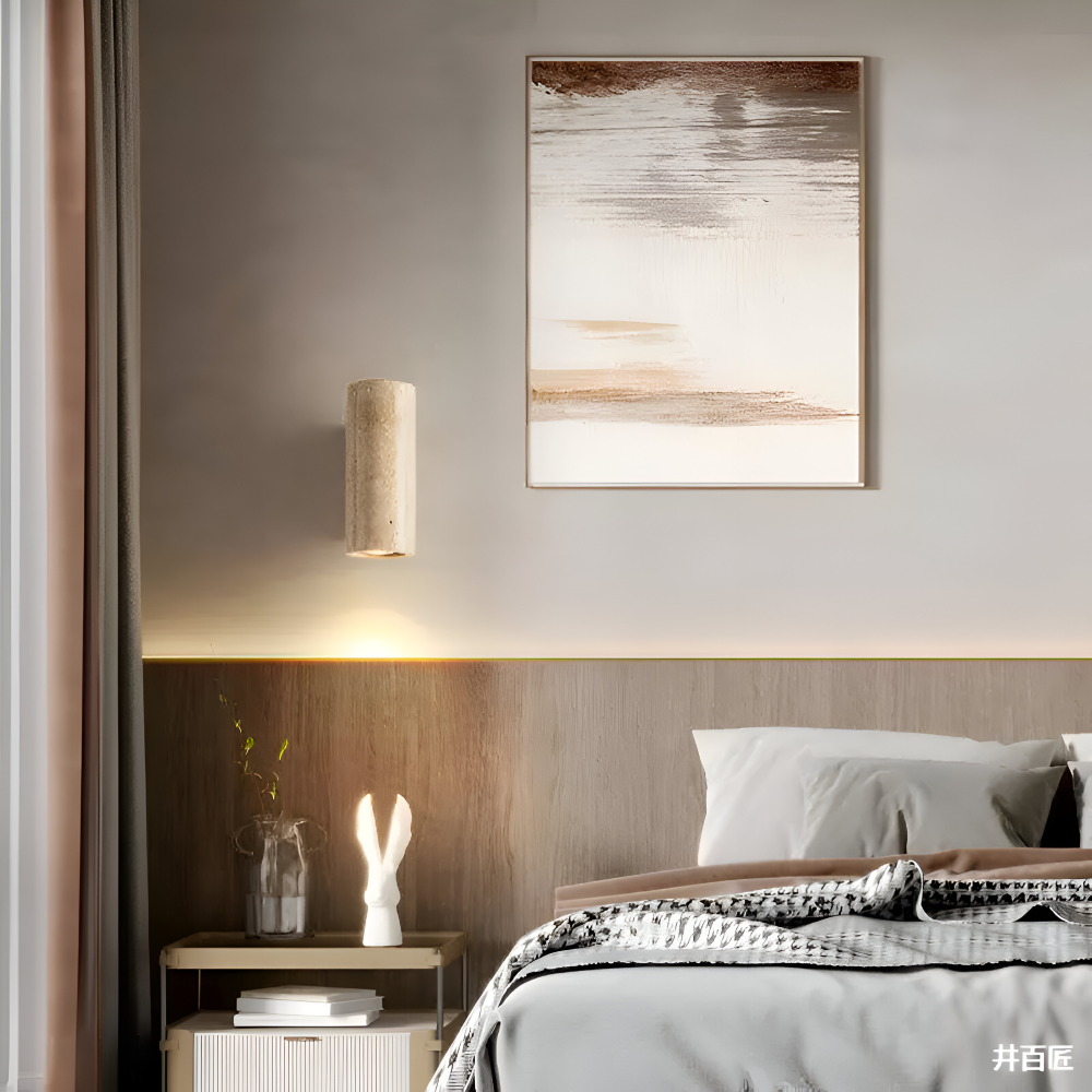 Cylindryczna lampa ścienna LED Wabi Sabi góra dół