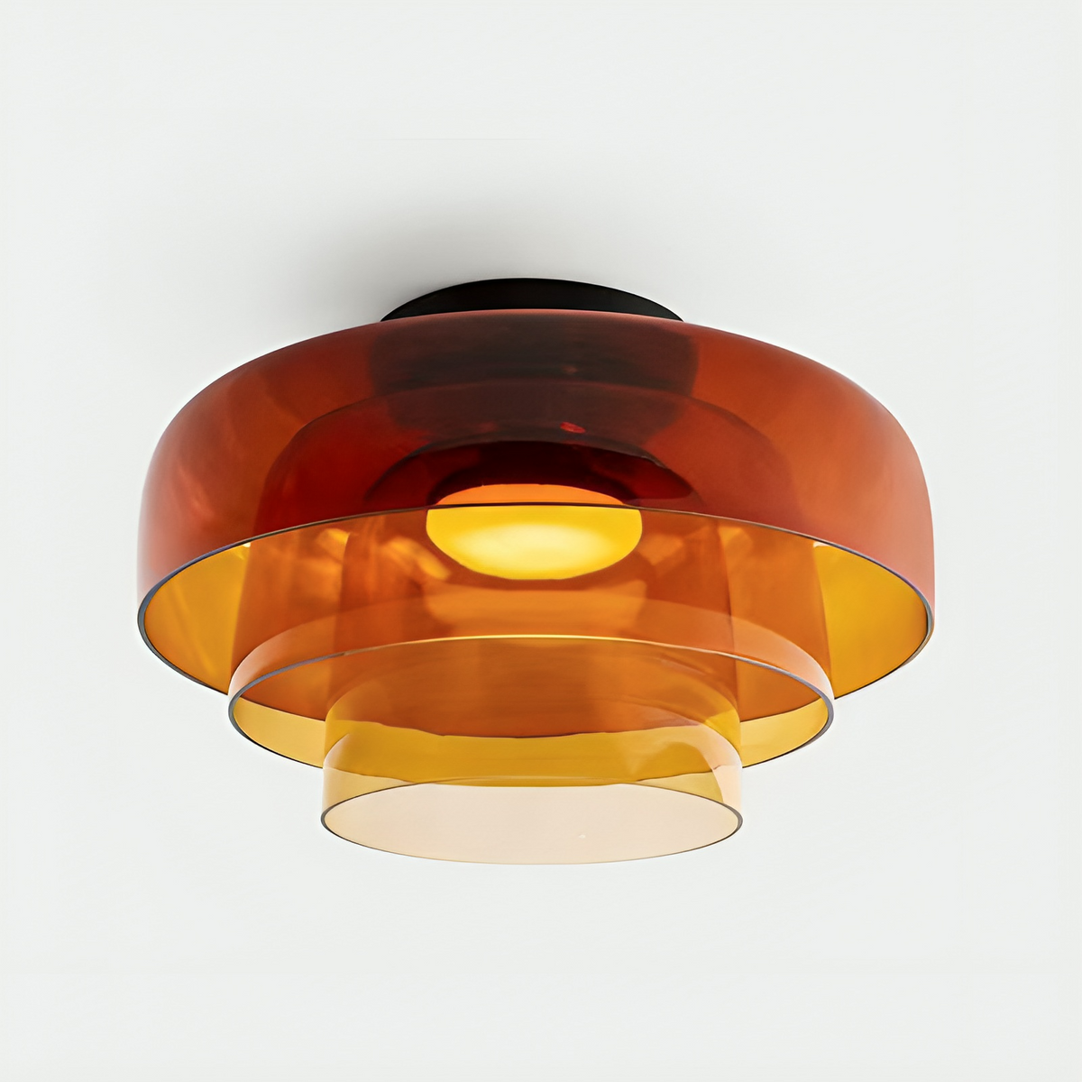 Lampa wisząca Bauhaus z warstwowymi kloszami szklanymi