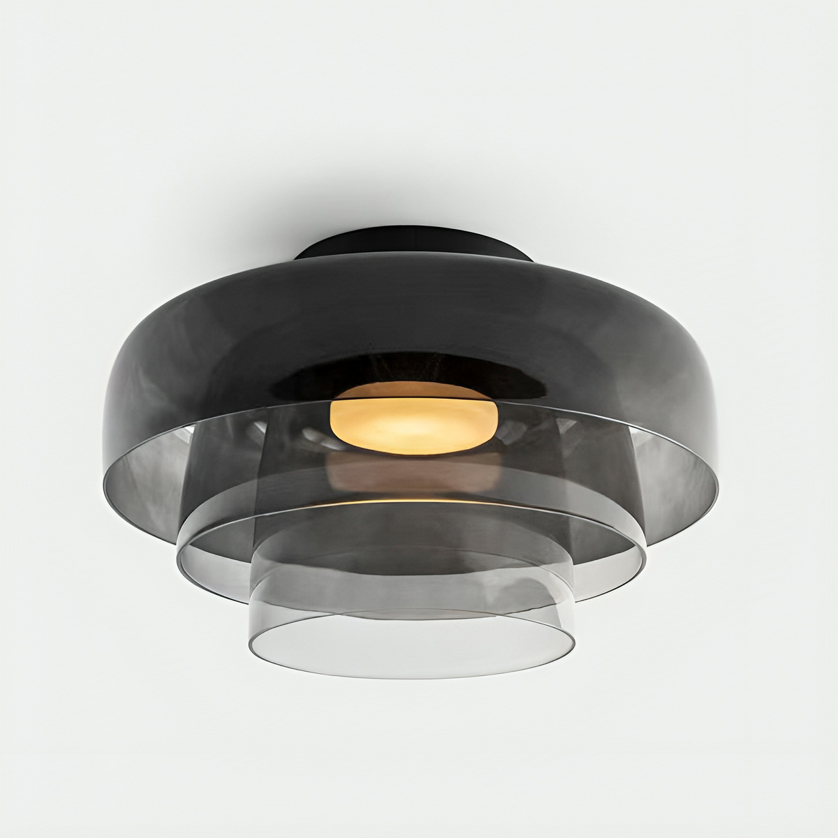 Lampa wisząca Bauhaus z warstwowymi kloszami szklanymi