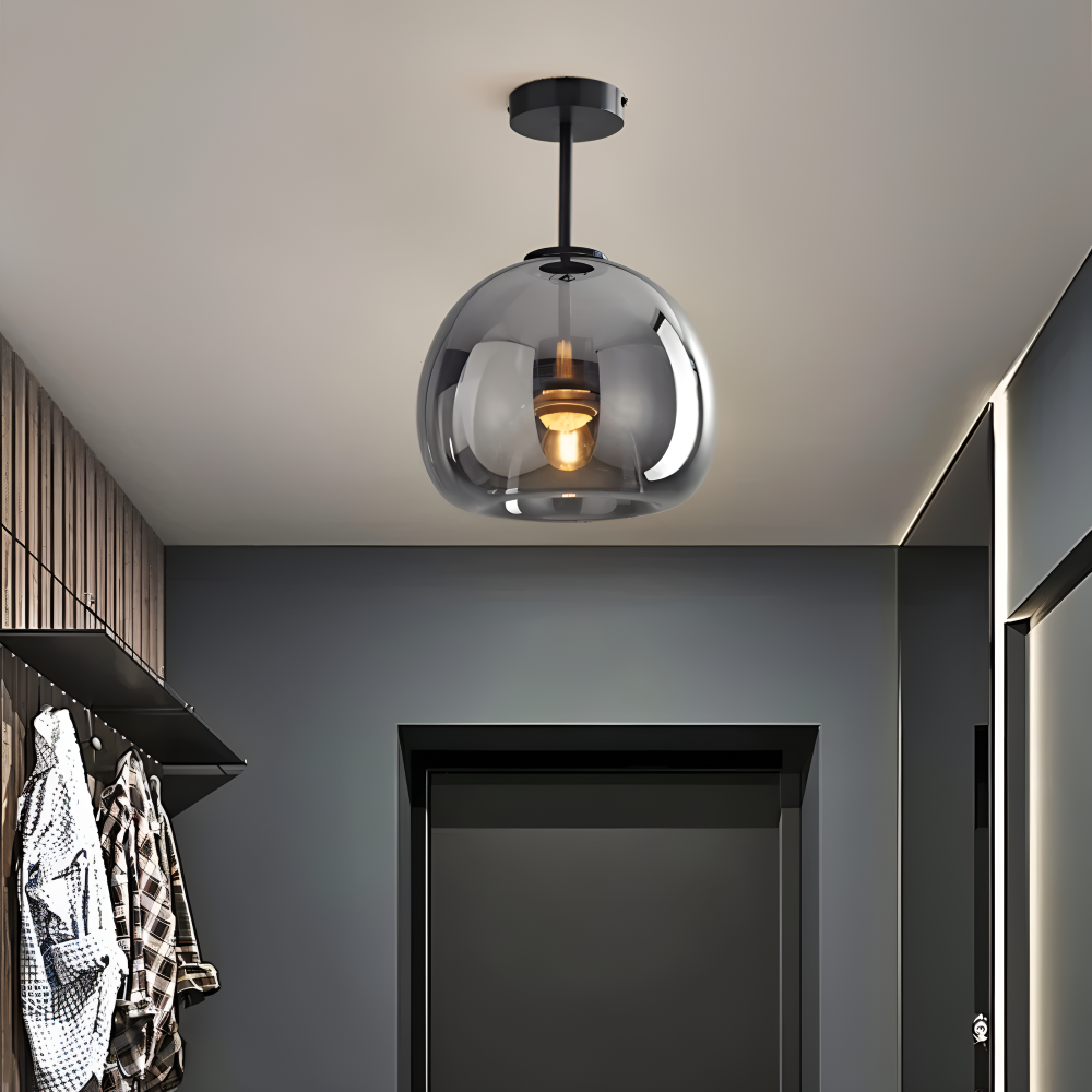 Lampa sufitowa szklana czarno-złota nowoczesna