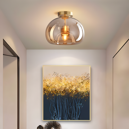 Lampa sufitowa szklana czarno-złota nowoczesna