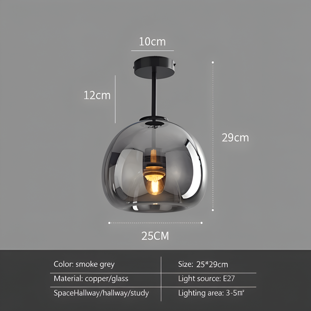 Lampa sufitowa szklana czarno-złota nowoczesna