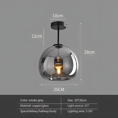 Lampa sufitowa szklana czarno-złota nowoczesna