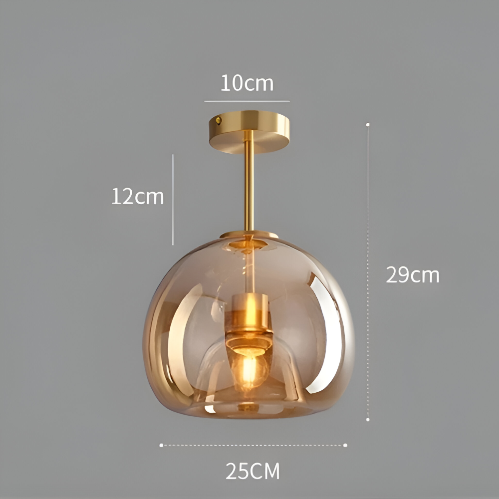 Lampa sufitowa szklana czarno-złota nowoczesna
