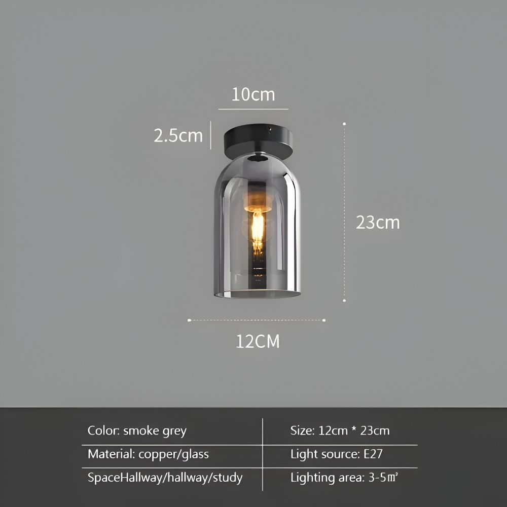 Lampa sufitowa szklana czarno-złota nowoczesna