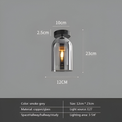 Lampa sufitowa szklana czarno-złota nowoczesna