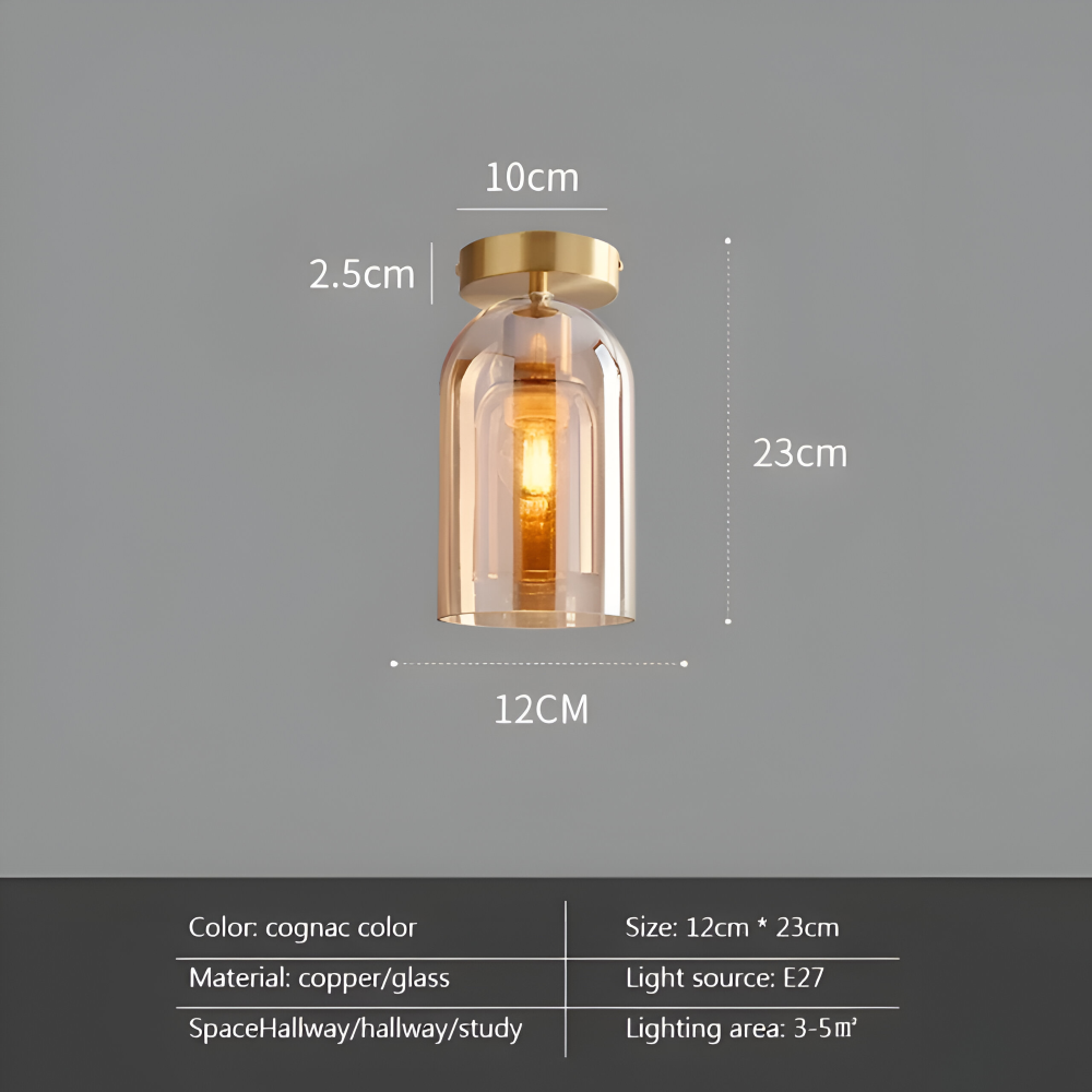Lampa sufitowa szklana czarno-złota nowoczesna