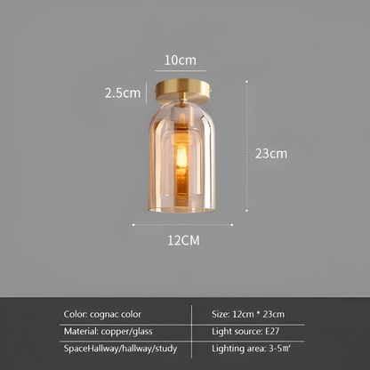 Lampa sufitowa szklana czarno-złota nowoczesna