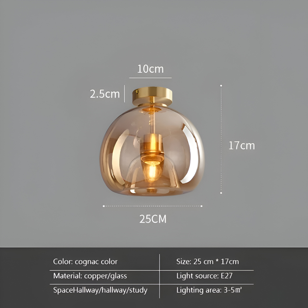 Lampa sufitowa szklana czarno-złota nowoczesna