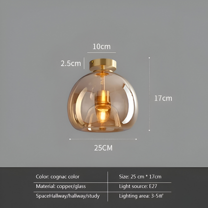 Lampa sufitowa szklana czarno-złota nowoczesna