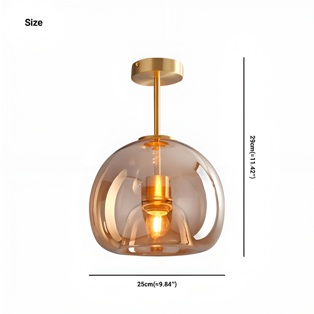 Lampa sufitowa szklana czarno-złota nowoczesna