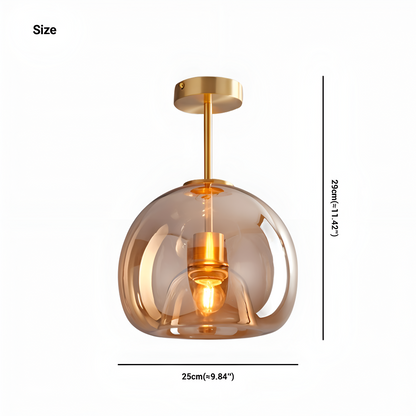 Lampa sufitowa szklana czarno-złota nowoczesna