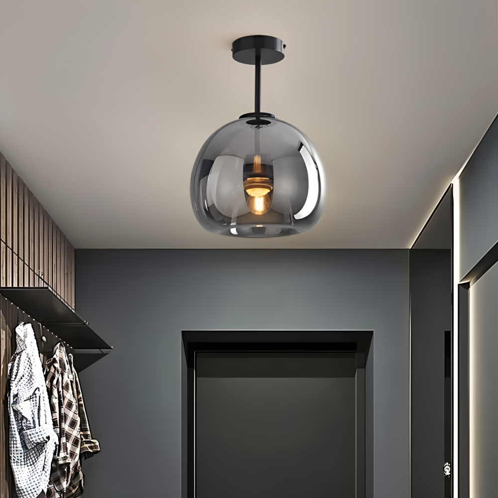 Lampa sufitowa szklana czarno-złota nowoczesna
