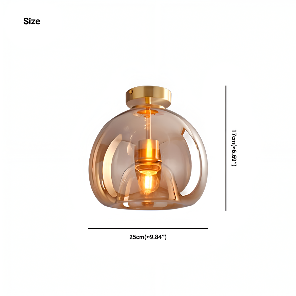 Lampa sufitowa szklana czarno-złota nowoczesna