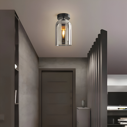 Lampa sufitowa szklana czarno-złota nowoczesna