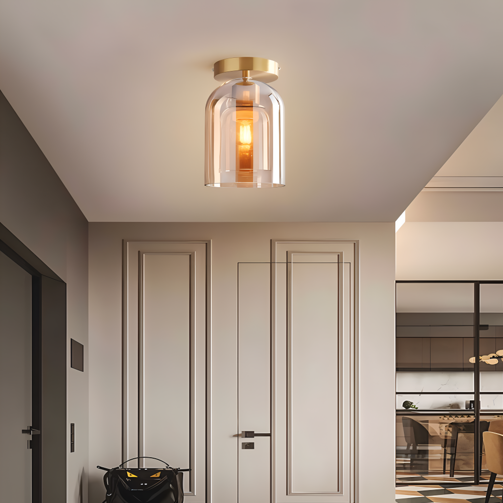 Lampa sufitowa szklana czarno-złota nowoczesna
