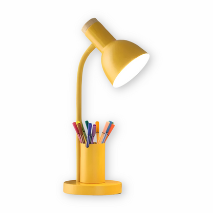 Lampa biurkowa LED z uchwytem na długopisy – nowoczesna, regulowana, 3 barwy światła