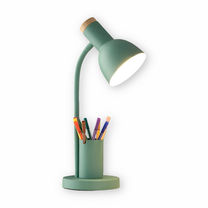 Lampa biurkowa LED z uchwytem na długopisy – nowoczesna, regulowana, 3 barwy światła