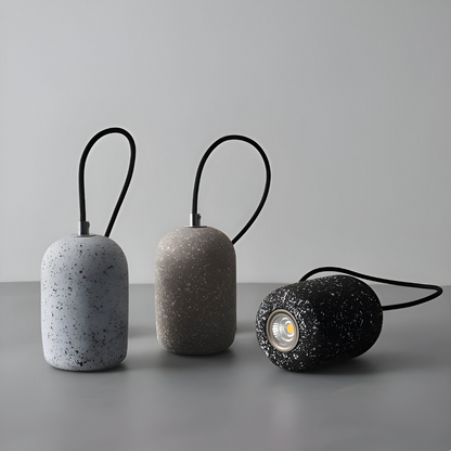 Lampa sufitowa z cementu i szkła industrialna