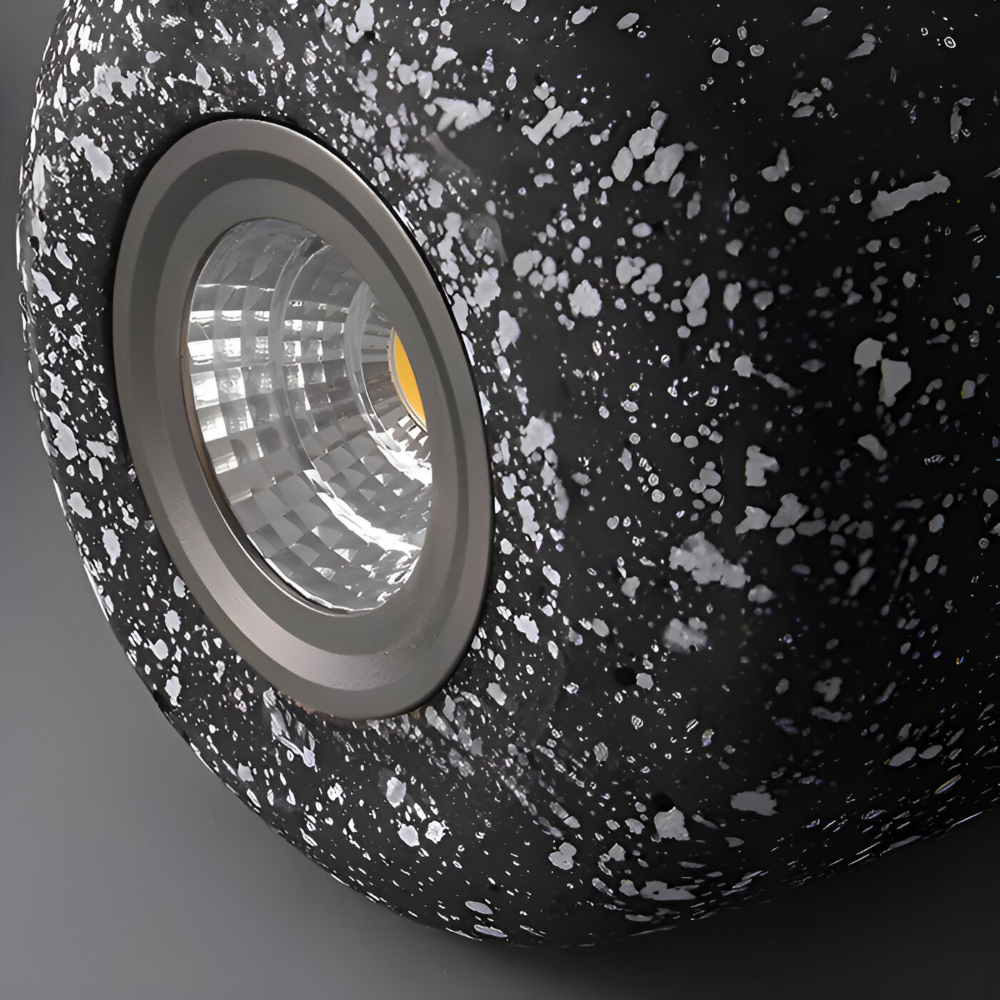 Lampa sufitowa z cementu i szkła industrialna