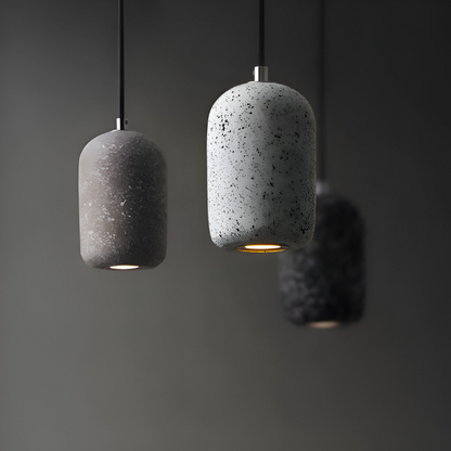 Lampa sufitowa z cementu i szkła industrialna