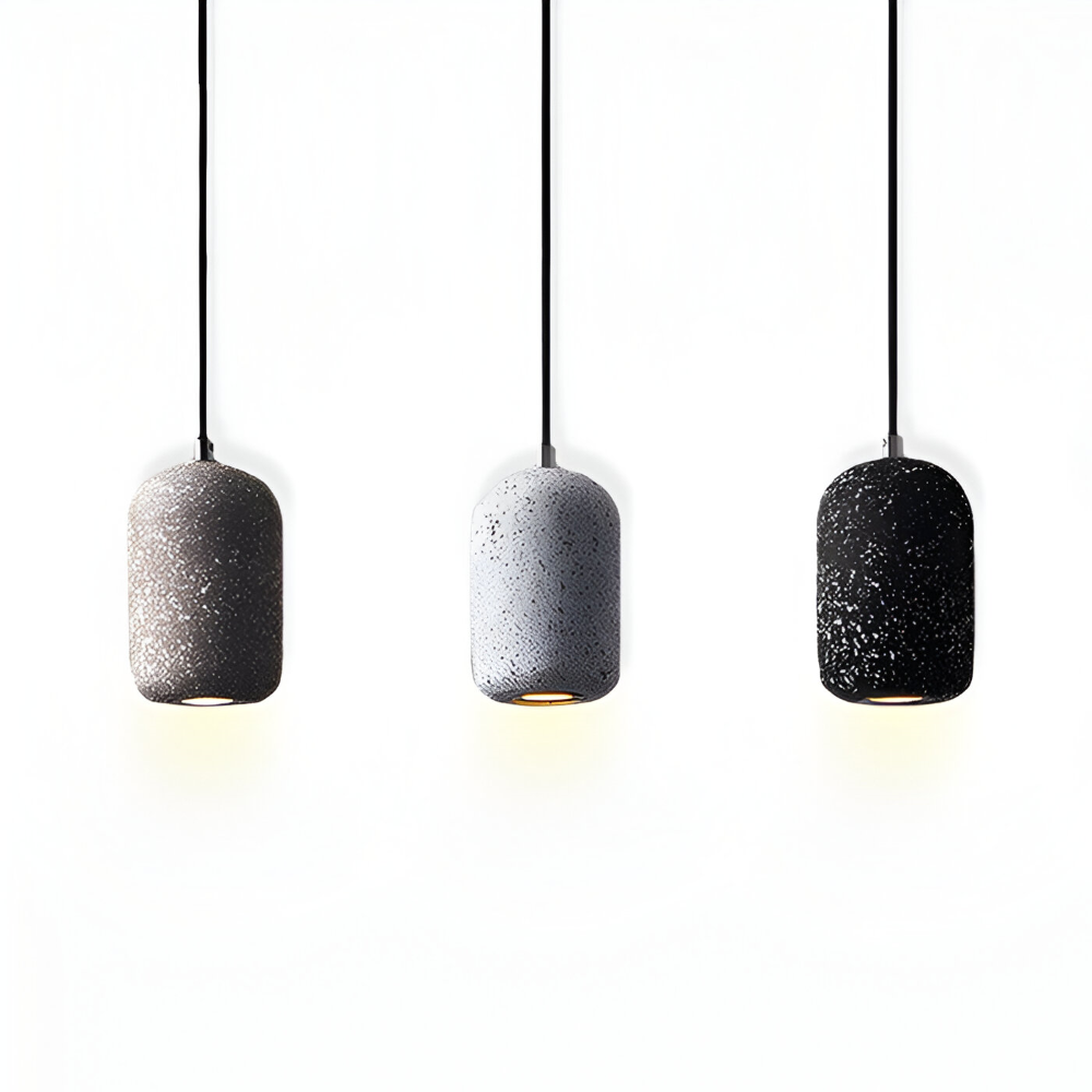 Lampa sufitowa z cementu i szkła industrialna