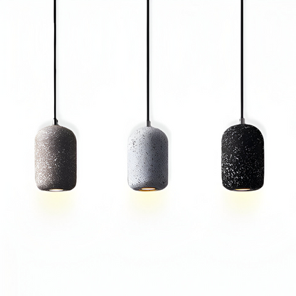 Lampa sufitowa z cementu i szkła industrialna