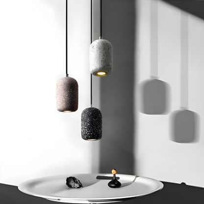 Lampa sufitowa z cementu i szkła industrialna